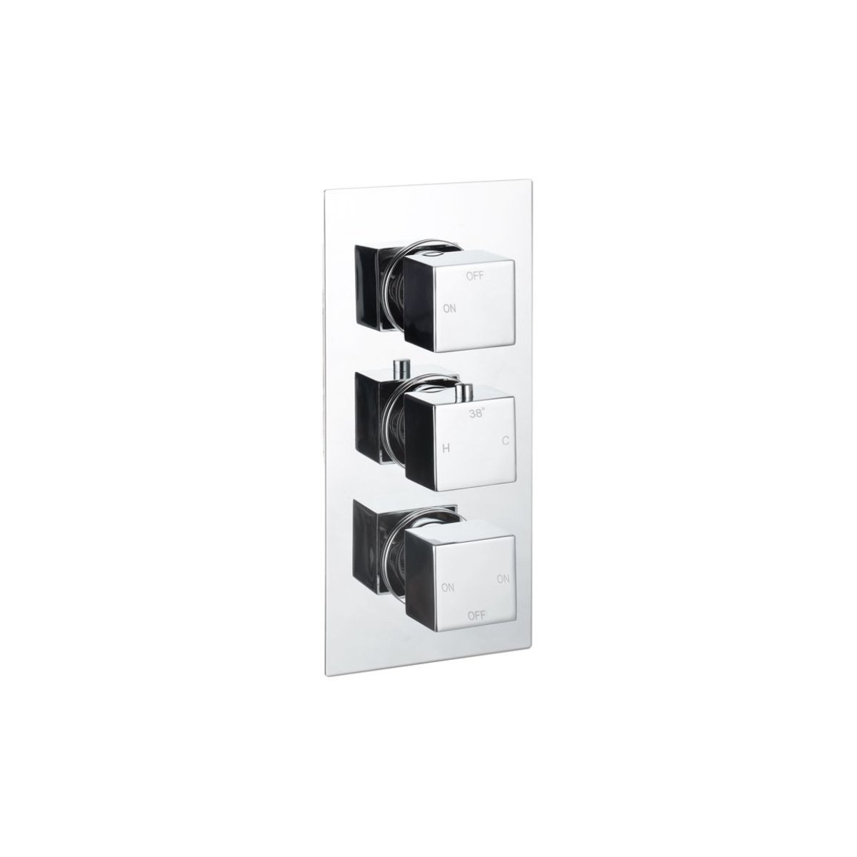 Trinity Drift 3 Outlet Thermostatic Triple Shower Valve - Chrome
