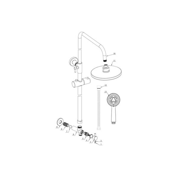 Trinity Round Shower Kit With Overhead & Handset - Chrome - Image 2