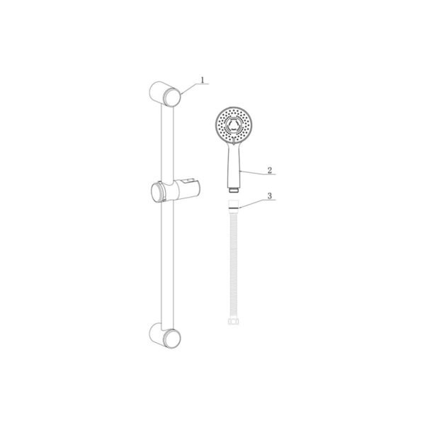 Trinity Round Slider Rail Kit With 3 Mode Handset - Chrome - Image 2