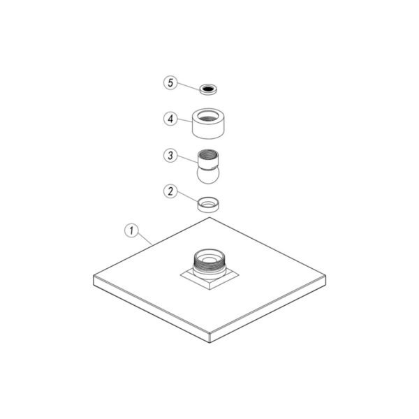 Trinity Square Shower Head - 190mm x 190mm - Chrome - Image 2