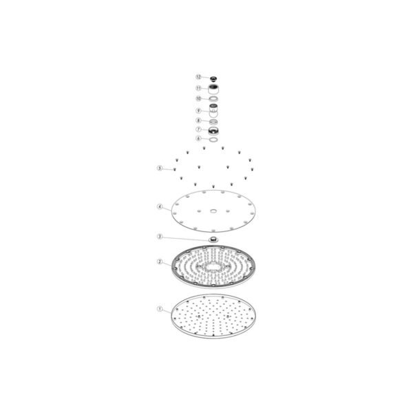 Trinity Round Shower Head - 200mm x 200mm - Chrome - Image 3