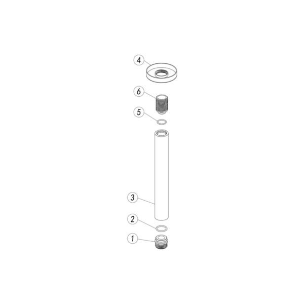 Trinity Round Ceiling Arm - 217mm Long - Chrome - Image 2