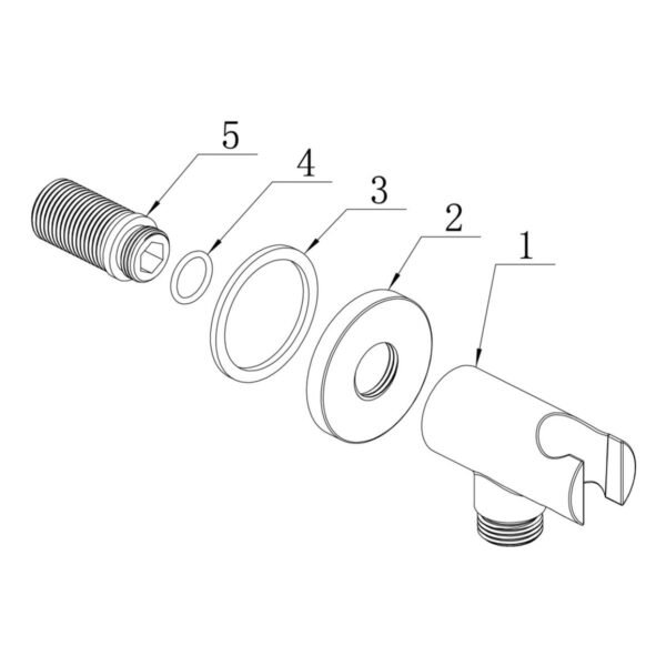 Trinity Round Handset Wall Bracket With Wall Outlet - Chrome - Image 2
