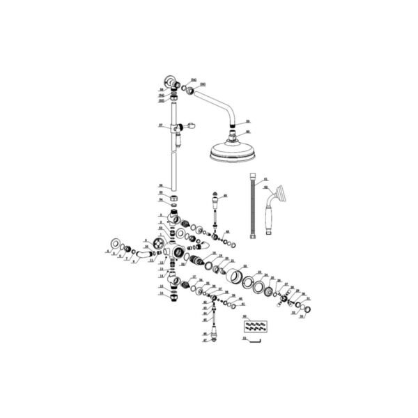 Trinity Aura Thermostatic Shower Kit - Brushed Brass - Image 2
