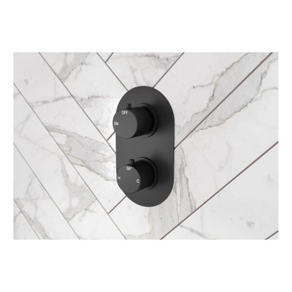 Trinity 2 Outlet Twin Shower Valve - Matt Black