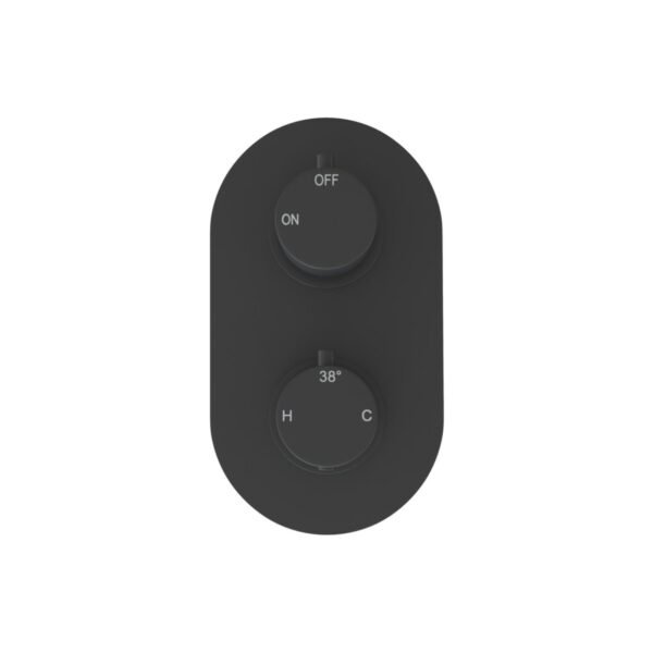 Trinity 2 Outlet Twin Shower Valve - Matt Black - Image 3