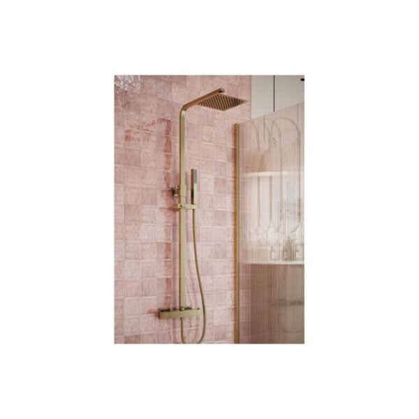 Trinity Opal Square Thermostatic Bar Mixer With Riser Kit - Chrome - Image 4