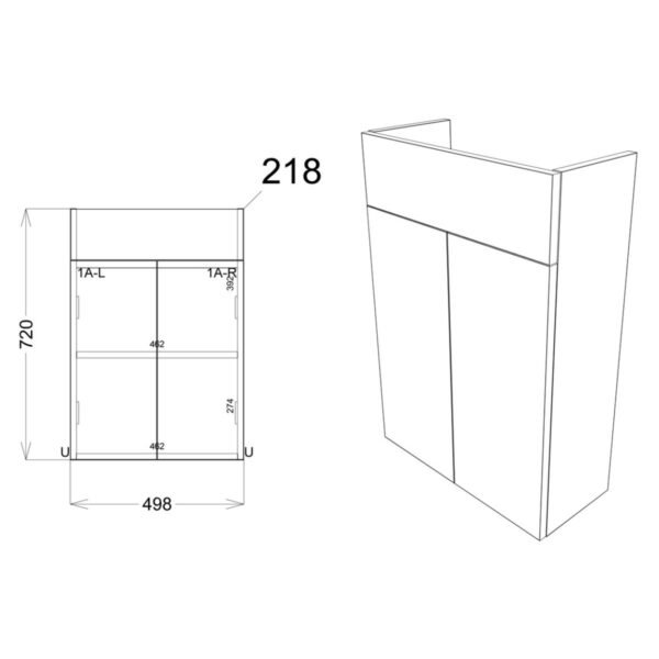 Trinity Clifton Slim Vanity Unit - 500mm Wide - Image 7
