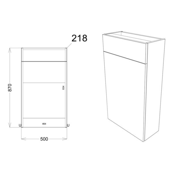 Trinity Clifton Slim WC Unit - 500mm Wide - Image 4