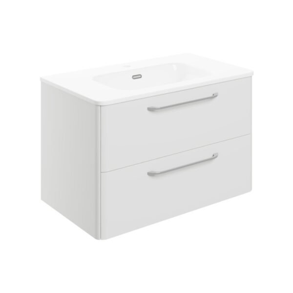 Trinity Curve 2 Drawer Wall Hung Vanity Unit With Basin - 810mm Wide