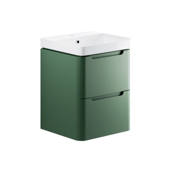 Trinity Sleek 2 Drawer Wall Hung Cloakroom Vanity Unit With Basin - 500mm Wide