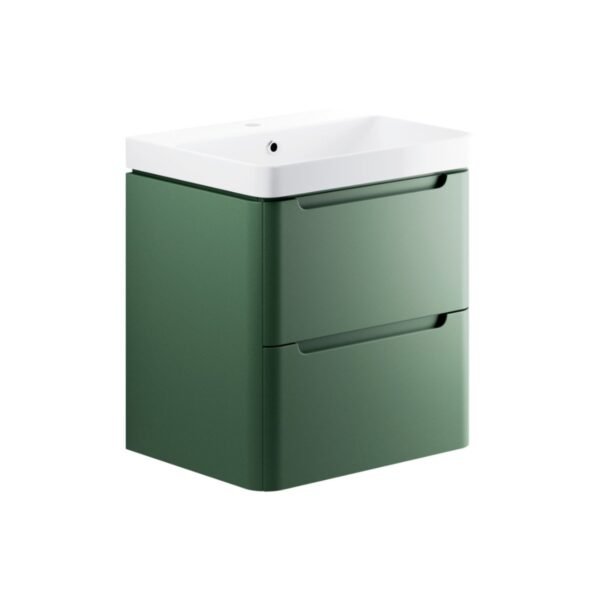 Trinity Sleek 2 Drawer Wall Hung Vanity Unit With Basin - 600mm Wide