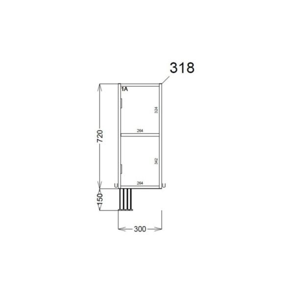 Trinity Clifton 1 Door Combination Bathroom furniture - 1542mm Wide - Image 15
