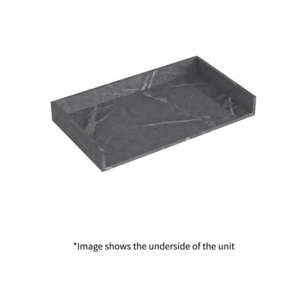 Trinity Real Wall Hung Basin Shelf With Black Bottle Trap - 600mm Wide - Image 5