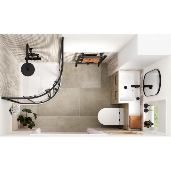 Trinity Holme Combination Bathroom furniture - 1100mm Wide - Oak - Image 3