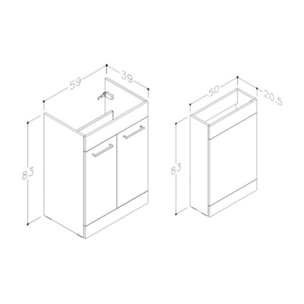 Trinity Holme Combination Bathroom furniture - 1100mm Wide - Oak - Image 7