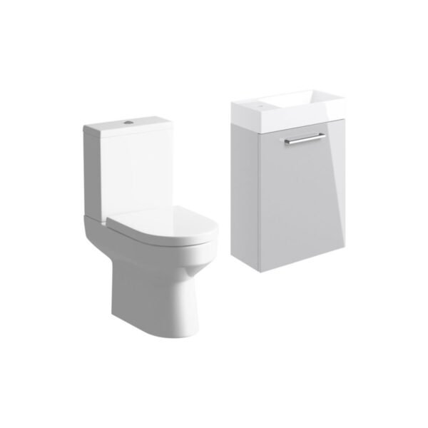 Trinity Woolley Wall Hung Vanity Unit And Close Coupled Toilet With Cistern, Soft Close Seat - Image 3