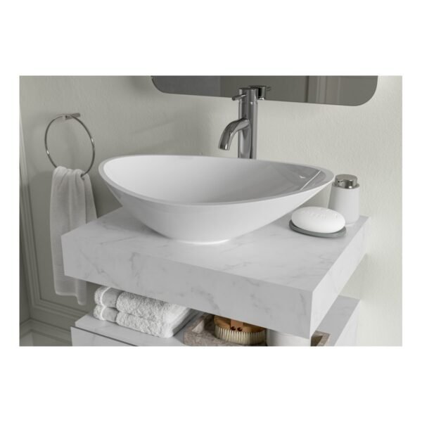 Trinity Real Wall Hung Basin Shelf With Brushed Bronze Bottle Trap - 800mm Wide - Image 7