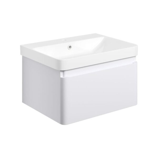 Trinity Wharfe Wall Hung Vanity Unit With Tall Storage Unit & Black Tap