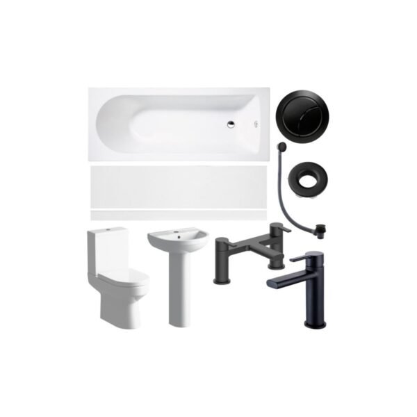 Trinity Denby Bathroom Suite & Matt Black Taps