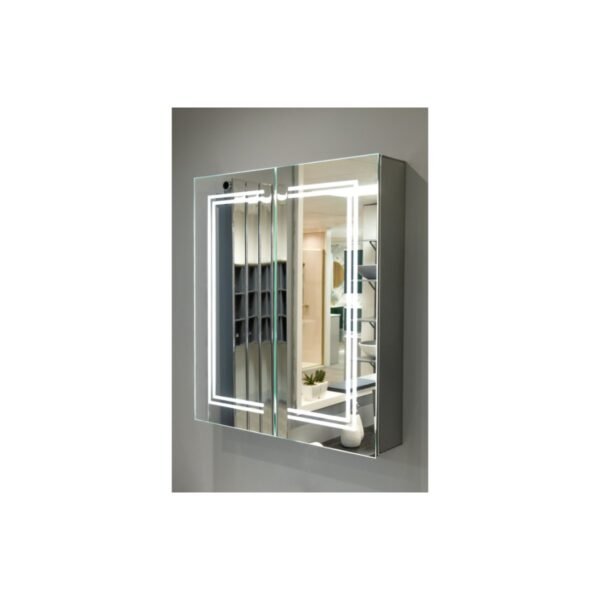 Trinity Lustre 1 Door Front-Lit Illuminated Mirror Cabinet - 500mm Wide - Image 5