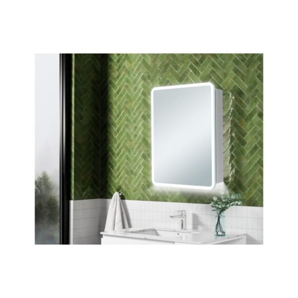 Trinity Lumen 1 Door Illuminated Mirrored Cabinet - 500mm Wide - Image 2
