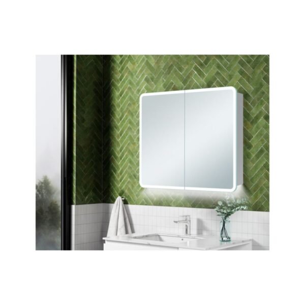 Trinity Lumen 1 Door Illuminated Mirrored Cabinet - 500mm Wide - Image 3