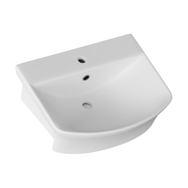 Trinity Carr Semi Recessed Basin - 1 TH - 500mm x 400mm - White - Image 2