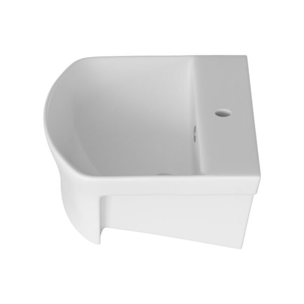 Trinity Carr Semi Recessed Basin - 1 TH - 500mm x 400mm - White - Image 3