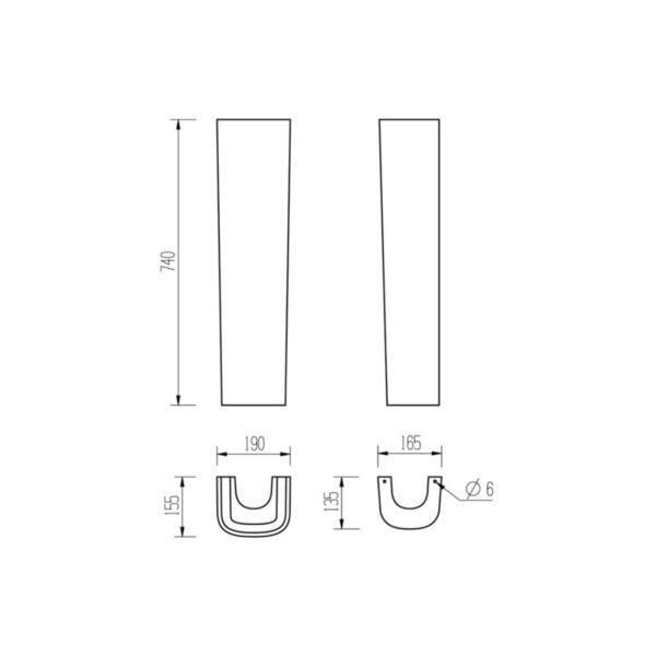 Trinity Sandal Basin With Full Pedestal - 1 TH - 600mm x 400mm - Image 4