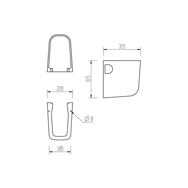 Trinity Moore Basin With Semi Pedestal - 1 TH - 600mm x 400mm - Image 3