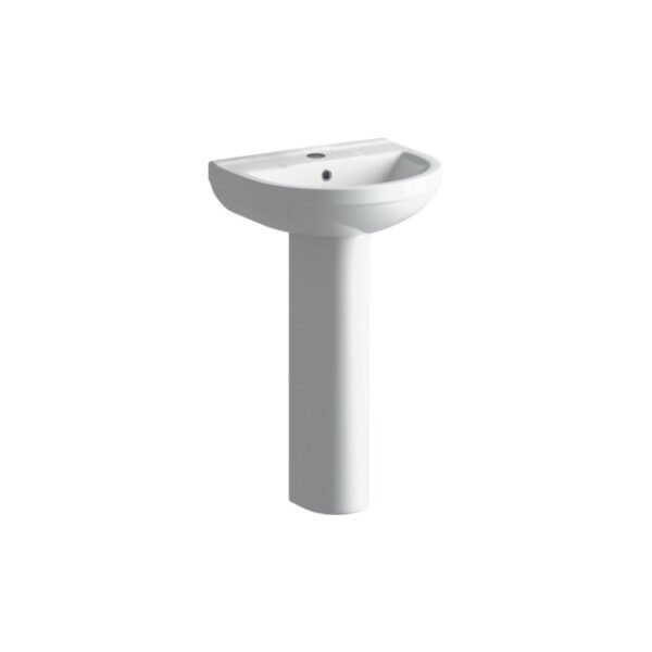 Trinity Denby Full Pedestal Basin And Close Coupled Toilet With Cistern, Soft Close Seat - White - Image 3