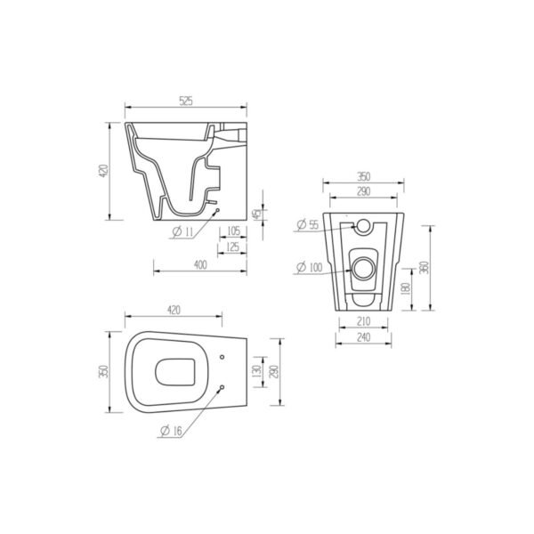 Trinity Sandal Back To Wall Toilet With Soft Close Seat - Image 4