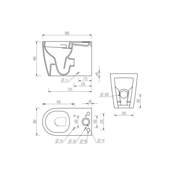 Herbal Rimless Close Coupled Fully Shrouded Comfort Height Toilet With Soft Close Seat - White - Image 5