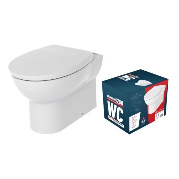 Trinity Express Rimless Back To Wall Toilet With Soft Close Seat - White