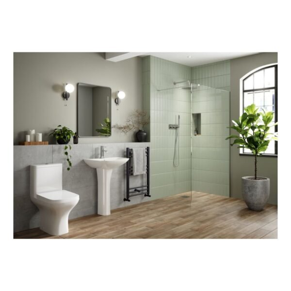 Trinity Chantry Short Projection Close Coupled Fully Shrouded Toilet With Wrap over Soft Close Seat - White - Image 4