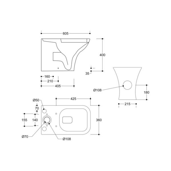 Trinity Chantry Short Projection Close Coupled Fully Shrouded Toilet With Wrap over Soft Close Seat - White - Image 5