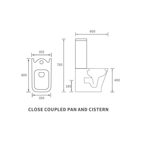 Trinity Chantry Short Projection Close Coupled Fully Shrouded Toilet With Wrap over Soft Close Seat - White - Image 6