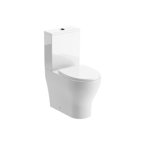 Trinity Hepworth Rimless Short Projection Close Coupled Fully Shrouded Toilet With Soft Close Seat - White
