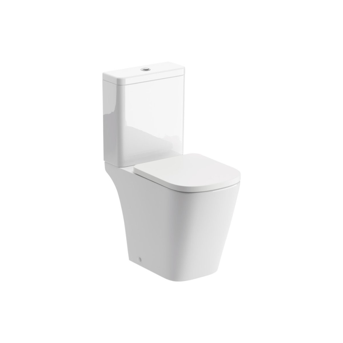 Trinity Moore Rimless Close Coupled Open Back Short Projection Toilet With Soft Close Seat - White