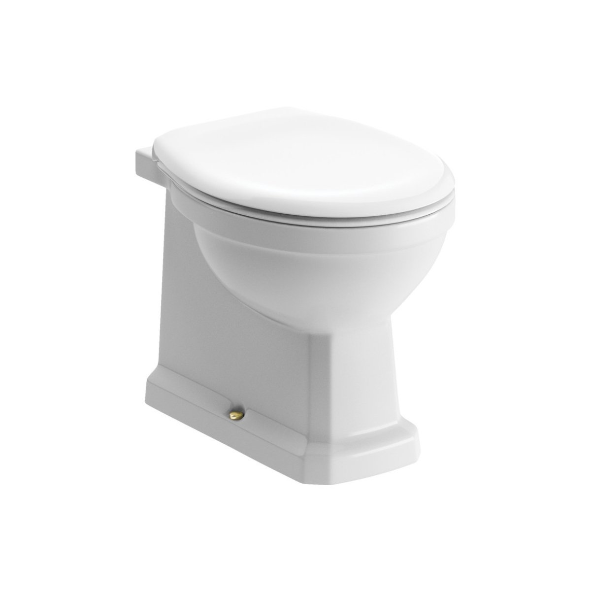 Trinity Cannon Back To Wall Toilet & Soft Close Seat Brushed Brass - White