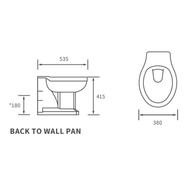 Trinity Cannon Back To Wall Toilet & Soft Close Seat Brushed Brass - White - Image 3