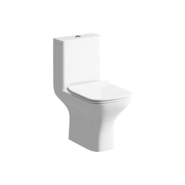 Trinity Chantry Rimless Comfort Height Close Coupled Open Back Toilet With Slim Soft Close Seat - White