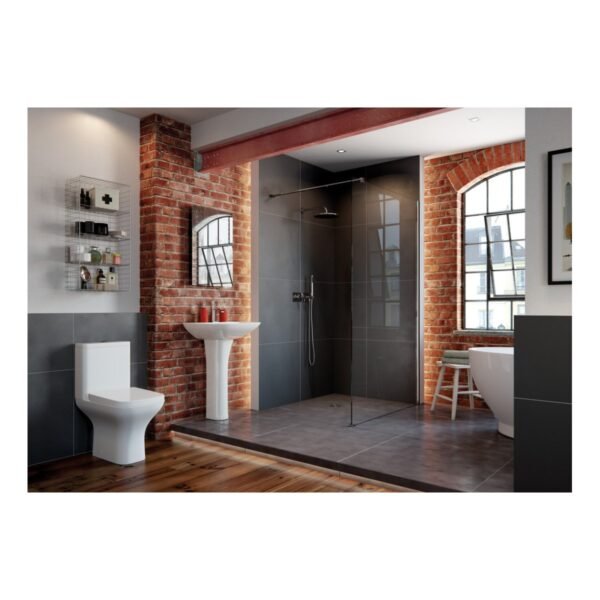 Trinity Chantry Rimless Comfort Height Close Coupled Open Back Toilet With Wrap over Soft Close Seat - White