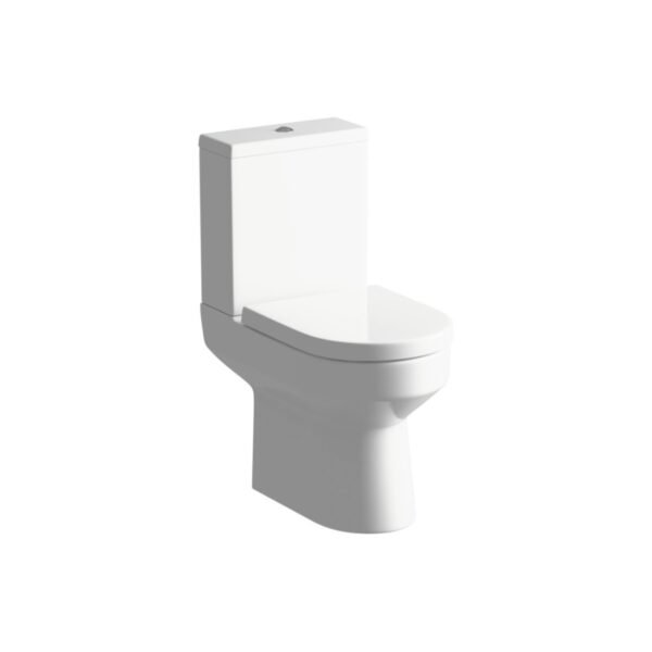 Trinity Denby Rimless Close Coupled Open Back Toilet With Soft Close Seat