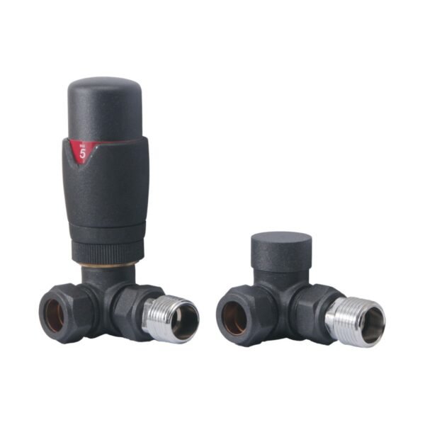 Trinity Round Thermostatic Radiator Valves - Angled