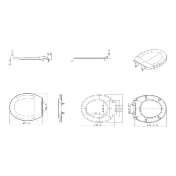 Trinity Cannon Soft Close Toilet Seat With Brushed Brass Hinges - White