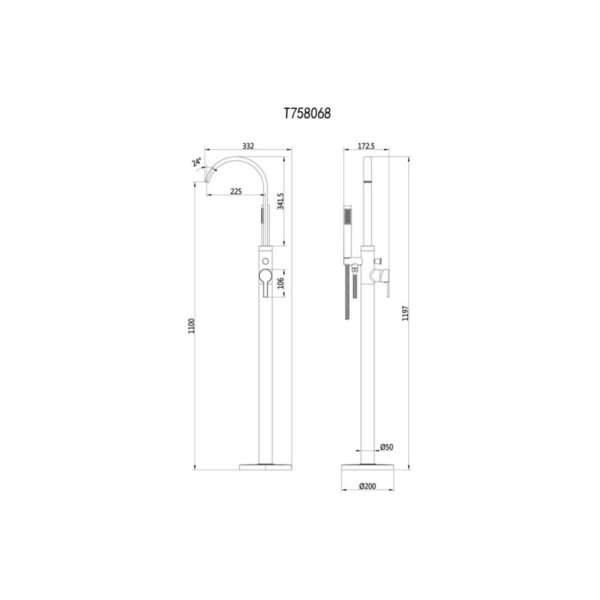 Trinity Copley Floor Standing Bath Shower Mixer Tap - Image 2