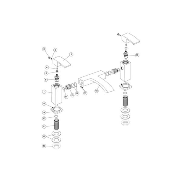 Trinity Oasis Bath Filler Tap - Chrome - Image 3