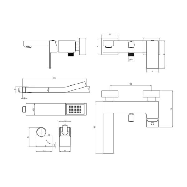 Trinity Volt Wall Mounted Shower Mixer Tap - Chrome - Image 2